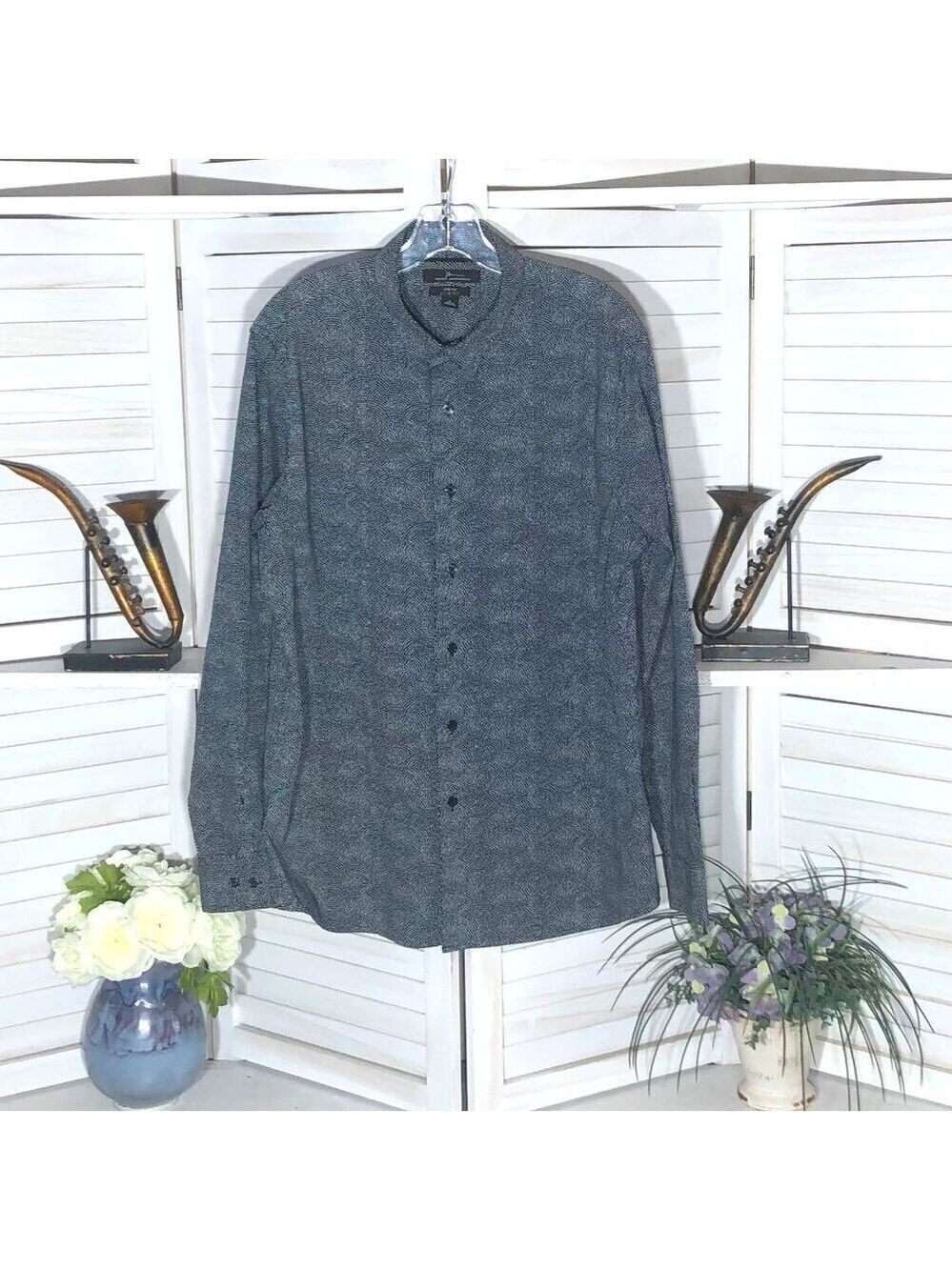 Marc Anthony Black Long Sleeve Business Shirt Large